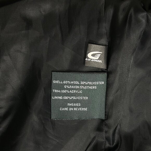 Kenneth Cole Reaction Womens Black Wool Blend Double-Breasted Peacoat Size 6 - Picture 4 of 5